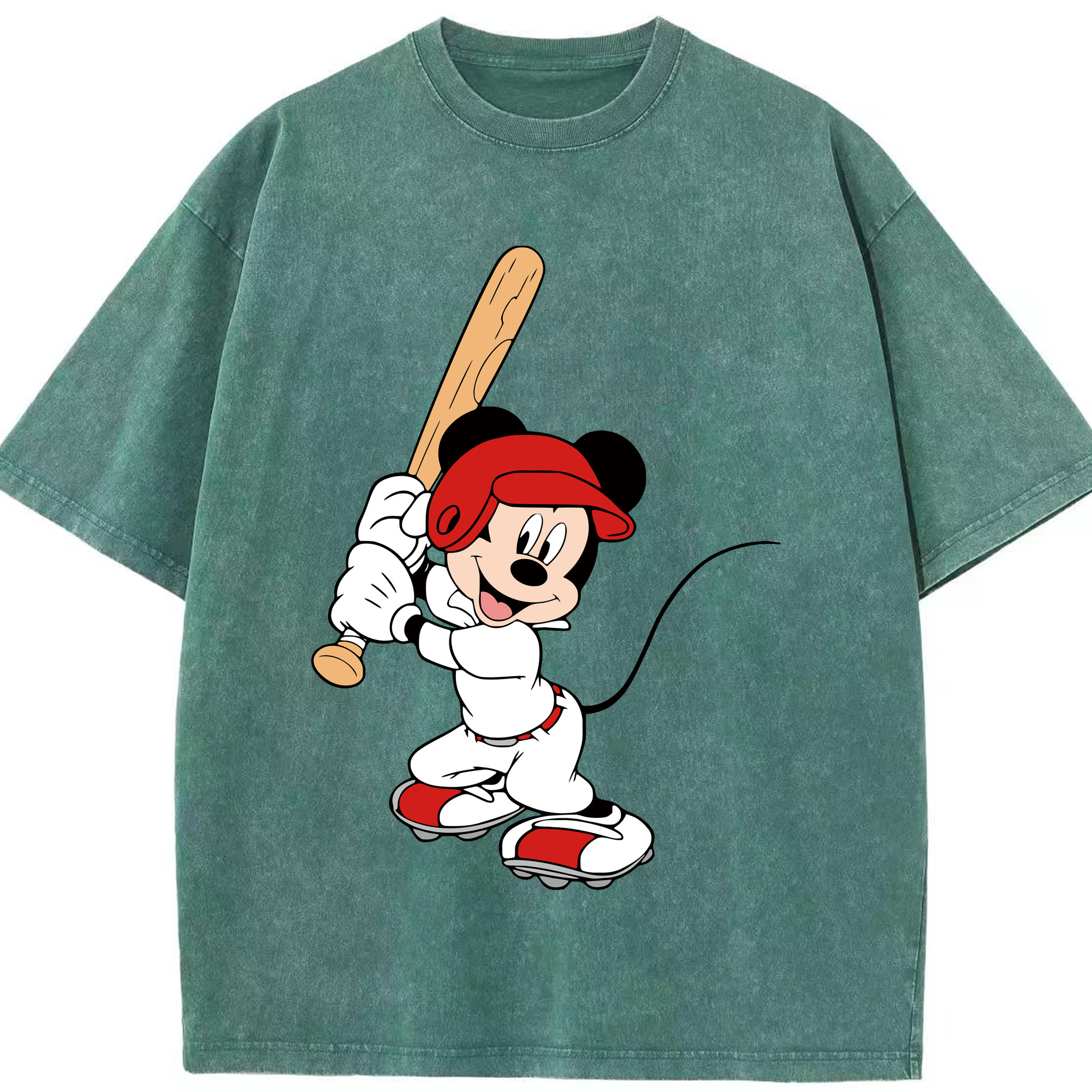 （画像用） ミッキーマウス Mickey Mouse 綿100% ヴィンテージ風 半袖Tシャツ（フロントプリント）